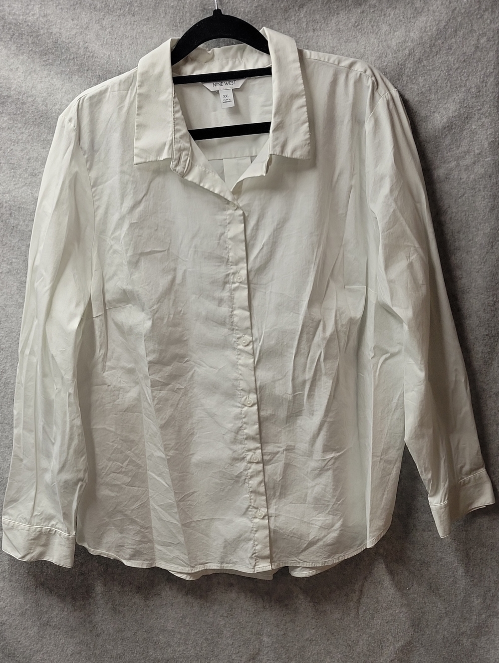 Nine West Off-White Button-Down Collared Blouse